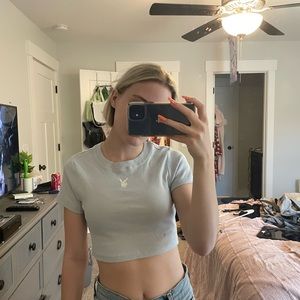 The cutest cropped playboy tee!